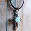 Cross Pendant Silver Opal Sterling 925 Handmade Gemstone Necklace Christian Religious Jewelry Crucifix Symbol 2