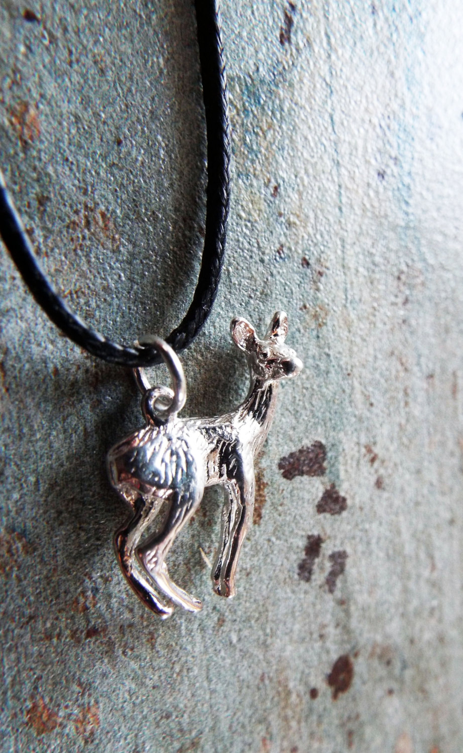 Deer Pendant Silver Handmade Necklace Sterling 925 Animal Symbol Forest Faerie Magic Jewelry