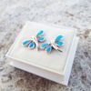 Dragonfly Earrings Opal Studs Silver Gemstone Handmade Sterling 925 Swirl Spiral Antique Vintage Jewelry