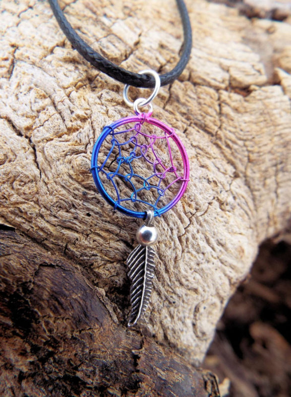 Dreamcatcher Pendant Silver Necklace Handmade Sterling 925 Native American Indian Symbol Dream Rainbow Tribal Jewelry