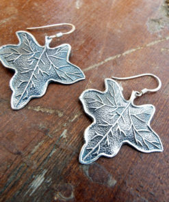 Earrings Leaf Silver Handmade Dangle Drop Earrings Sterling 925 Nature Jewelry