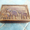 Elephant Box Indian Balinese Hindu Ganesha Mango Tree Wood Floral Handmade Carved Flower Animal Symbol Trinket Jewelry Chest