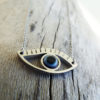 Eye Pendant Silver Handmade Necklace Evil Eye Protection Superstition Greek Symbol Jewelry Ματακι Μεταγιον Ατσαλι