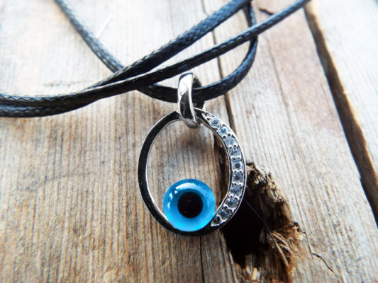 Eye Pendant Silver Handmade Necklace Evil Eye Sterling 925 Protection Superstition Greek Symbol Jewelry