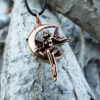 Fairy Pendant Handmade Moon Necklace Faerie Magic Pixie Bronze Gothic Dark Jewelry