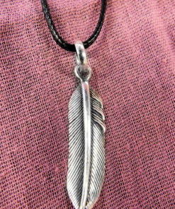 Feather Pendant Silver Necklace Handmade Native American Indian Sterling 925 Dreamcatcher Jewelry