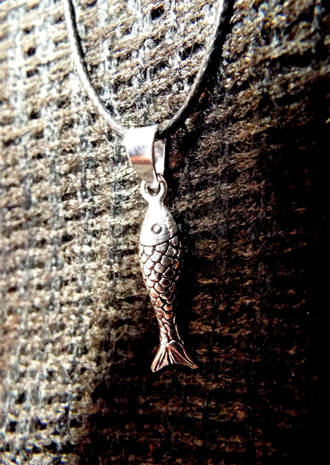Fish Pendant Silver Necklace Sterling 925 Handmade Sea Ocean Beach Summer Pisces