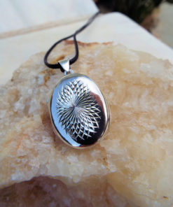 Flower of Life Locket Pendant Silver Handmade Necklace Sterling 925 Symbol Antique Vintage Gothic Jewelry