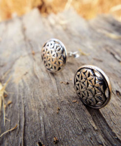 Flower of Life Seed of Life Earrings Silver Studs Sterling 925 Symbol Handmade Jewelry Protection Floral Flower