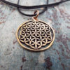 Flower of Life Seed of Life Pendant Handmade Protection Bronze Ancient Symbol Necklace Jewelry Floral Boho