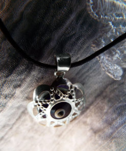 Flower Silver Pendant Greek Evil Eye Floral Sterling 925 Protection Handmade Necklace Jewelry