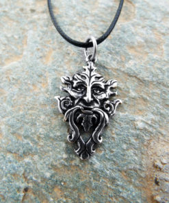 Greenman Pendant Nature Pagan Silver Celtic Handmade Sterling 925 Necklace Gothic Symbol Dark Natural Jewelry