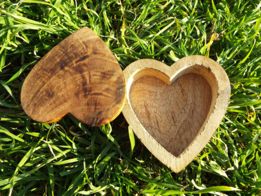 Heart Box Handmade Wooden Trinket Jewelry Chest Mango Tree Wood Eco Friendly Valentine