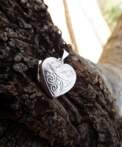Heart Pendant Locket Silver Sterling 925 Handmade Filigree Floral Valentine's Day Love Antique Vintage 1