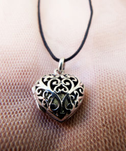 Heart Pendant Locket Silver Sterling 925 Handmade Filigree Floral Valentine's Day Love Antique Vintage