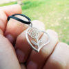 Heart Pendant Rose Flower Silver Handmade Sterling 925 Love Necklace Jewelry Valentine