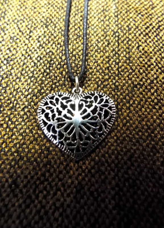Heart Pendant Silver Sterling 925 Handmade Filigree Floral Necklace Jewelry Love Valentine 1