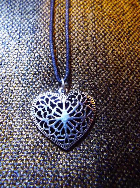 Heart Pendant Silver Sterling 925 Handmade Filigree Floral Necklace Jewelry Love Valentine 1