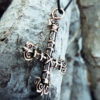 Inverted Cross Pendant St Peter Crucifix Necklace Handmade Gothic Dark Bronze Jewelry