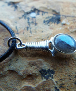 Labradorite Pendant Silver Handmade Gemstone Necklace Sterling 925 Drop Stone Gothic Dark Antique Vintage Jewelry
