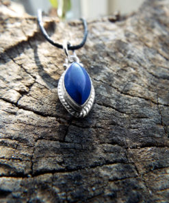 Lapis Lazuli Pendant Gemstone Silver Handmade Sterling 925 Stone Blue Jewelry Boho