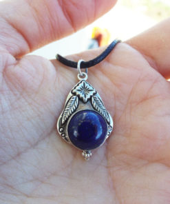 Lapis Lazuli Pendant Silver Handmade Necklace Sterling 925 Gemstone Stone Blue Jewelry Boho Μεταγιον Ασημι Λαπις Λαζουλι