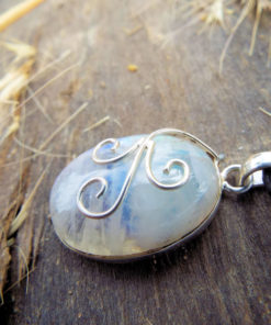 Moonstone Pendant Silver Handmade Necklace Sterling 925 Gemstone Stone Gothic Dark Antique Vintage Jewelry