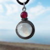 Moonstone Ruby Pendant Silver Handmade Gemstone Sterling 925 Red Necklace Boho Antique Vintage Gothic Dark