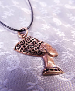 Nefertiti Pendant Ancient Egyptian Goddess Bronze Handmade Pharoah Necklace Jewelry