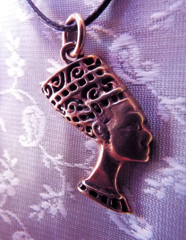 Nefertiti Pendant Ancient Egyptian Goddess Bronze Handmade Pharoah Necklace Jewelry