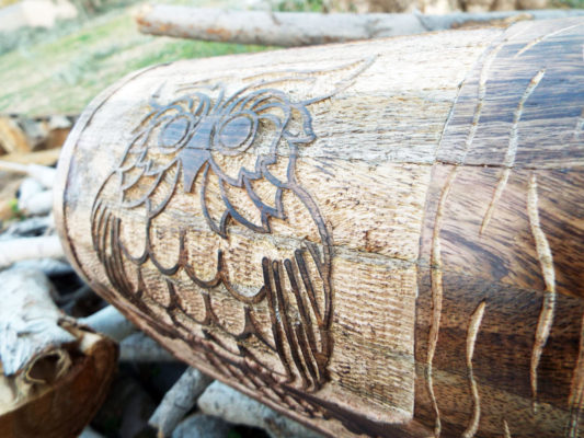Owl Box Wooden Handmade Trinket Bird Animal Symbol Carved Jewelry Chest Casket Wood