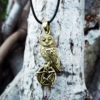 Owl Pendant Pentagram Handmade Necklace Wisdom Celtic Gothic Dark Wiccan Magic Jewelry