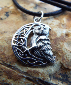 Owl Pendant Silver Handmade Necklace Sterling 925 Wisdom Jewelry Protection Symbol Animal Bird