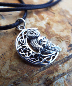 Owl Pendant Silver Handmade Necklace Sterling 925 Wisdom Jewelry Protection Symbol Animal Bird