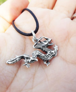 Pendant Dragon Silver Sterling 925 Handmade Gothic Dark Necklace Jewelry 2