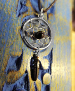 Pendant Dreamcatcher Sterling Silver Handmade Necklace 925 Black Onyx Gemstone Indian Native American 1