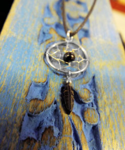 Pendant Dreamcatcher Sterling Silver Handmade Necklace 925 Black Onyx Gemstone Indian Native American 1