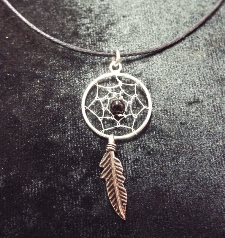 Pendant Dreamcatcher Sterling Silver Handmade Necklace 925 Black Onyx Gemstone Indian Native American 2