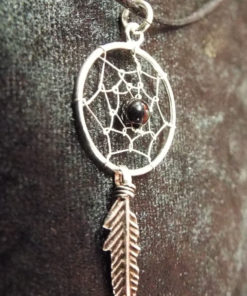 Pendant Dreamcatcher Sterling Silver Handmade Necklace 925 Black Onyx Gemstone Indian Native American 2