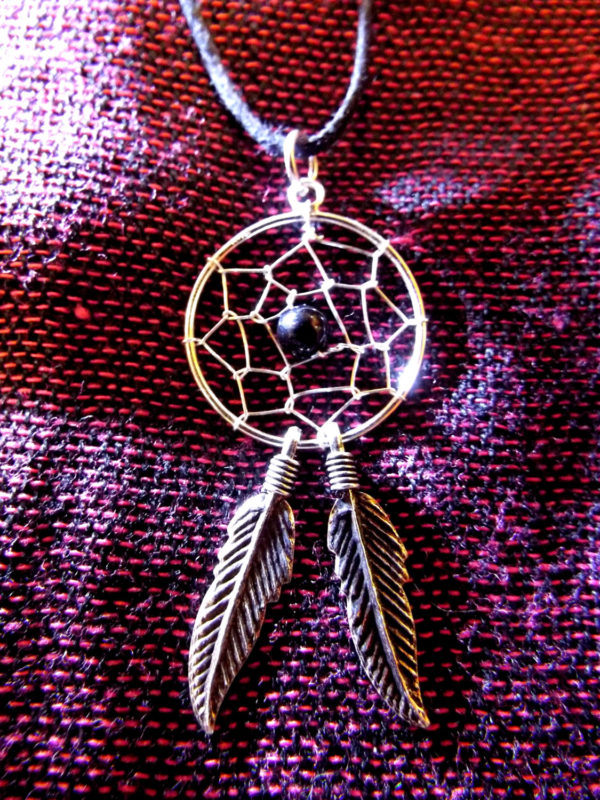 Pendant Dreamcatcher Sterling Silver Handmade Necklace 925 Black Onyx Gemstone Indian Native American 3