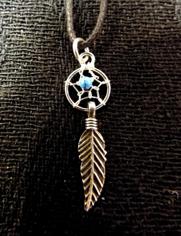 Pendant Dreamcatcher Sterling Silver Handmade Necklace 925 Turquoise Gemstone Indian Native American 1