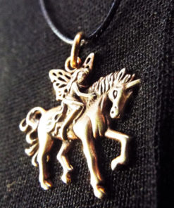 Pendant Fairy Unicorn Necklace Handmade Jewelry Bronze Beautiful Mystic Fantasy Faerie Magic