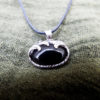 Pendant Gothic Sterling Silver 925 Gemstone Oval Necklace Black Onyx Handmade Vintage Antique Dark