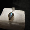 Pendant Gothic Sterling Silver 925 Gemstone Teardrop Necklace Labradorite Handmade Vintage Antique Dark