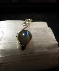 Pendant Gothic Sterling Silver 925 Gemstone Teardrop Necklace Labradorite Handmade Vintage Antique Dark