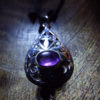 Pendant Silver Amethyst Gemstone Handmade Gothic Vintage Antique Style Filigree Dark