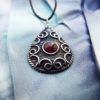 Pendant Silver Garnet Sterling Handmade 925 Gothic Dark Antique Vintage Necklace Jewelry 2