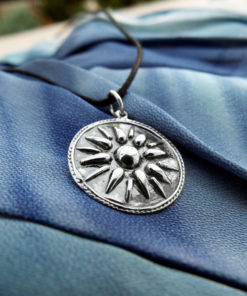 Pendant Silver Vergina Sun Symbol Ancient Greek Sterling 925 Handmade Necklace Jewelry Hellenic