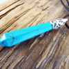 Pendulum Turquoise Pendant Gemstone Silver Necklace Pointer Handmade Gothic Magic Dark Wicca Jewelry