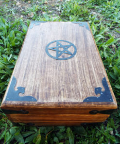 Pentagram Box Wooden Star Wiccan Magic Witch Handmade Ritual Mango Tree Wood Eco Friendly Gothic Dark Jewelry Box Chest Trinket